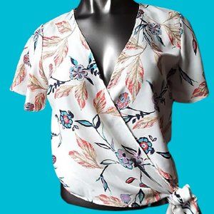 OneClothing Los Angeles Floral Wrap Top-XS